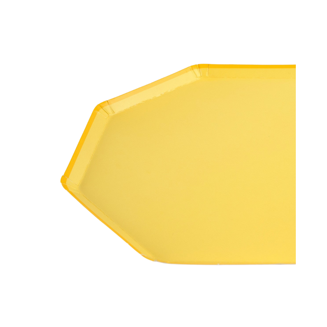 Yellow Lemon Sherbet  Octagonal Dessert Plates