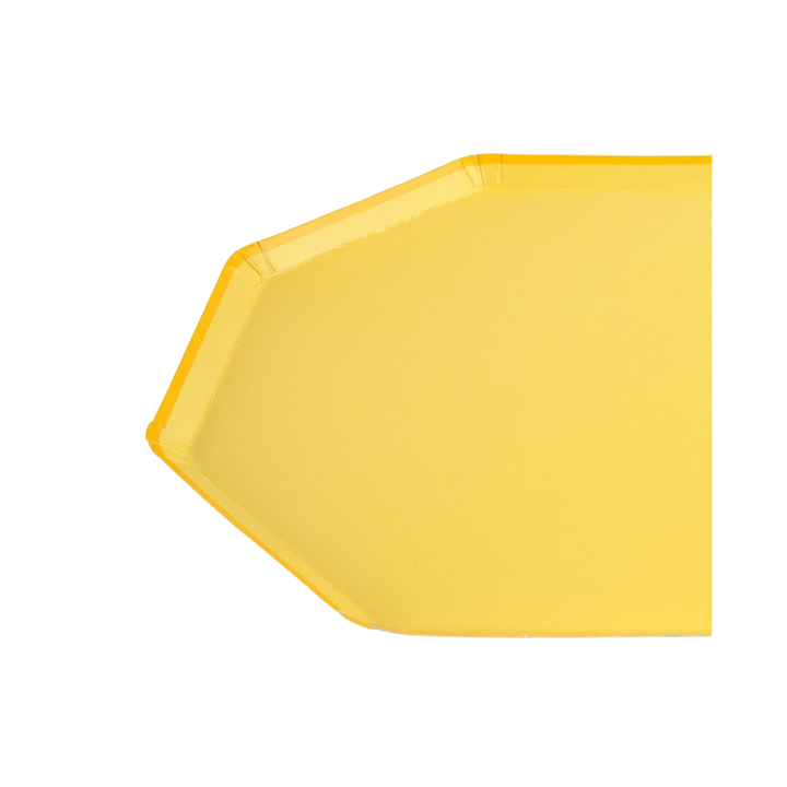 Yellow Lemon Sherbet  Octagonal Dessert Plates