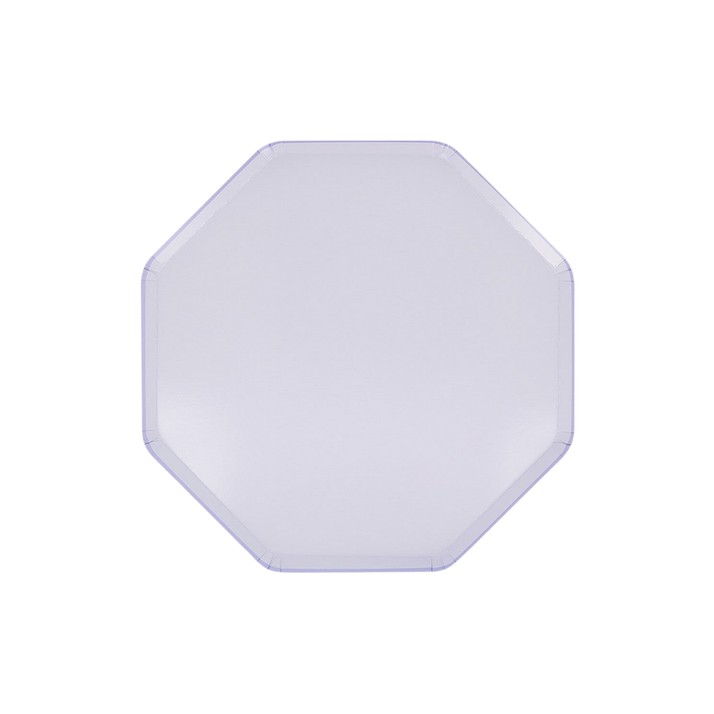 White octagon plate with simple border birthday theme from Parte Haus party supply store in Bethesda MD
