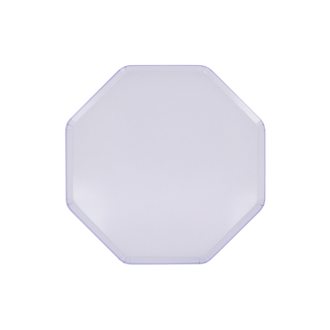 White octagon plate with simple border birthday theme from Parte Haus party supply store in Bethesda MD