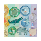 Pastel animal plates cups and napkins kids birthday theme from Parte Haus party supply store in Bethesda Maryland