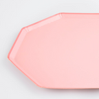 Pink octagon paper plate for birthday or baby shower from Parte Haus party supply store in Bethesda MD