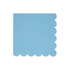 Light blue napkin with scalloped edge for birthday or baby shower from Parte Haus party supply store in Bethesda MD