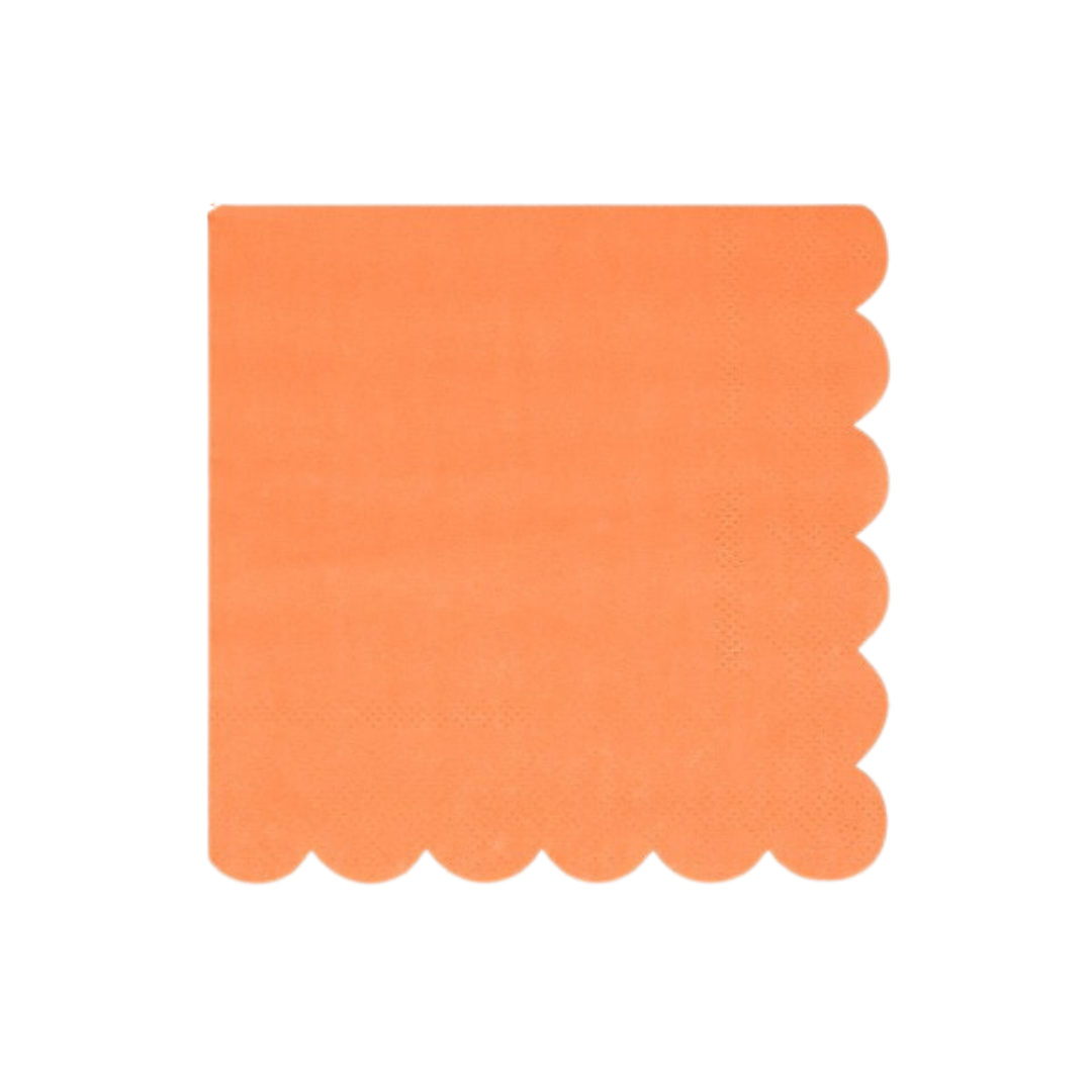 peach napkin with scalloped edge for birthday from Parte Haus party supply store in Bethesda MD