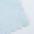 Light blue napkin with scalloped edges for birthday from Parte Haus party supply store in Bethesda MD
