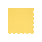 Yellow napkin with scalloped edge for birthday from Parte Haus party supply store in Bethesda MD