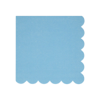 Light blue napkin with scalloped edge for birthday from Parte Haus party supply store in Bethesda MD