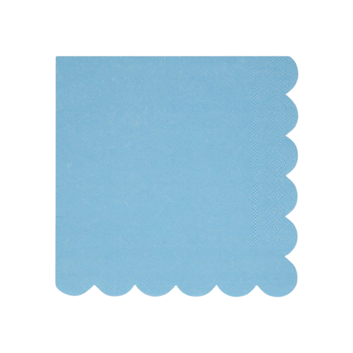 Light blue napkin with scalloped edge for birthday from Parte Haus party supply store in Bethesda MD