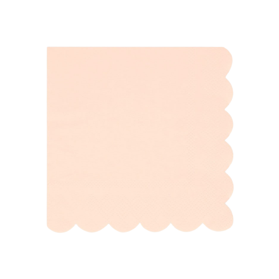 Blush pink napkin with scalloped edge elegant party decor from Parte Haus party supply store in Bethesda Maryland