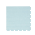 Light blue napkin with scalloped edges for birthday from Parte Haus party supply store in Bethesda MD