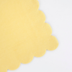 Yellow scalloped napkin with textured border for birthday from Parte Haus party supply store in Bethesda MD