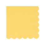 Yellow scalloped edge napkin with textured detail for birthday celebration from Parte Haus party supply store in Bethesda, MD
