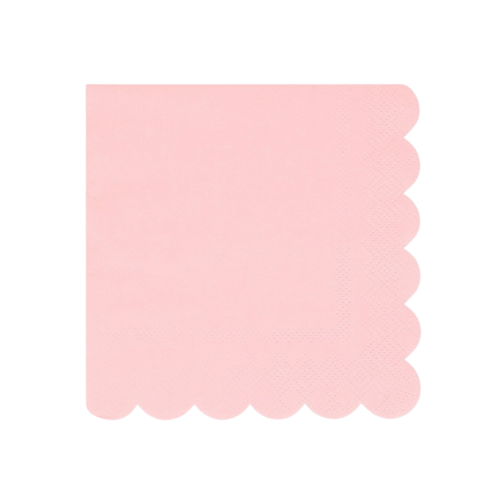 Pink napkin with scalloped edge for birthday from Parte Haus party supply store in Bethesda Maryland