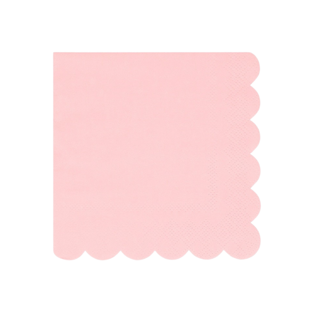 Pink napkin with scalloped edge for birthday from Parte Haus party supply store in Bethesda Maryland