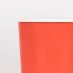 Red paper cup with white rim modern party tableware for celebrations from Parte Haus party supply store in Bethesda MD