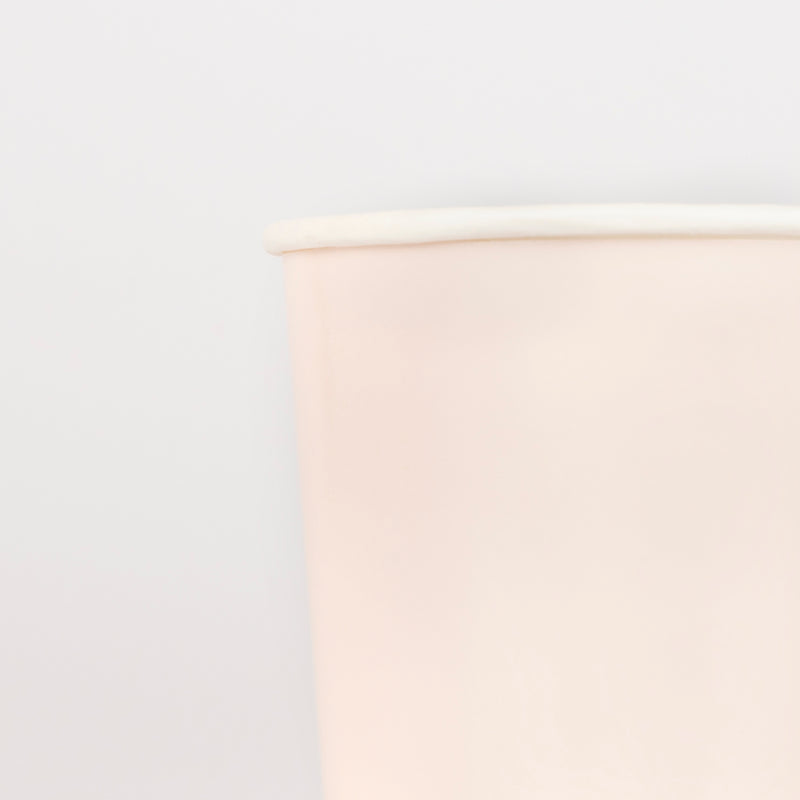 Blush pink paper cup with minimal design birthday from Parte Haus party supply store in Bethesda MD.