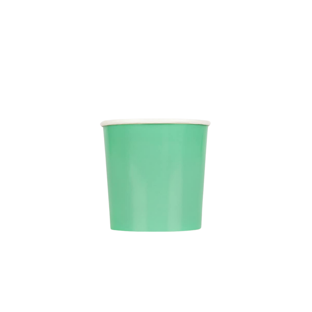 mint green paper cup classic smooth finish birthday theme from Parte Haus party supply store in Bethesda MD