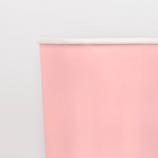 Pink paper cup with white rim for birthday from Parte Haus party supply store in Bethesda Maryland