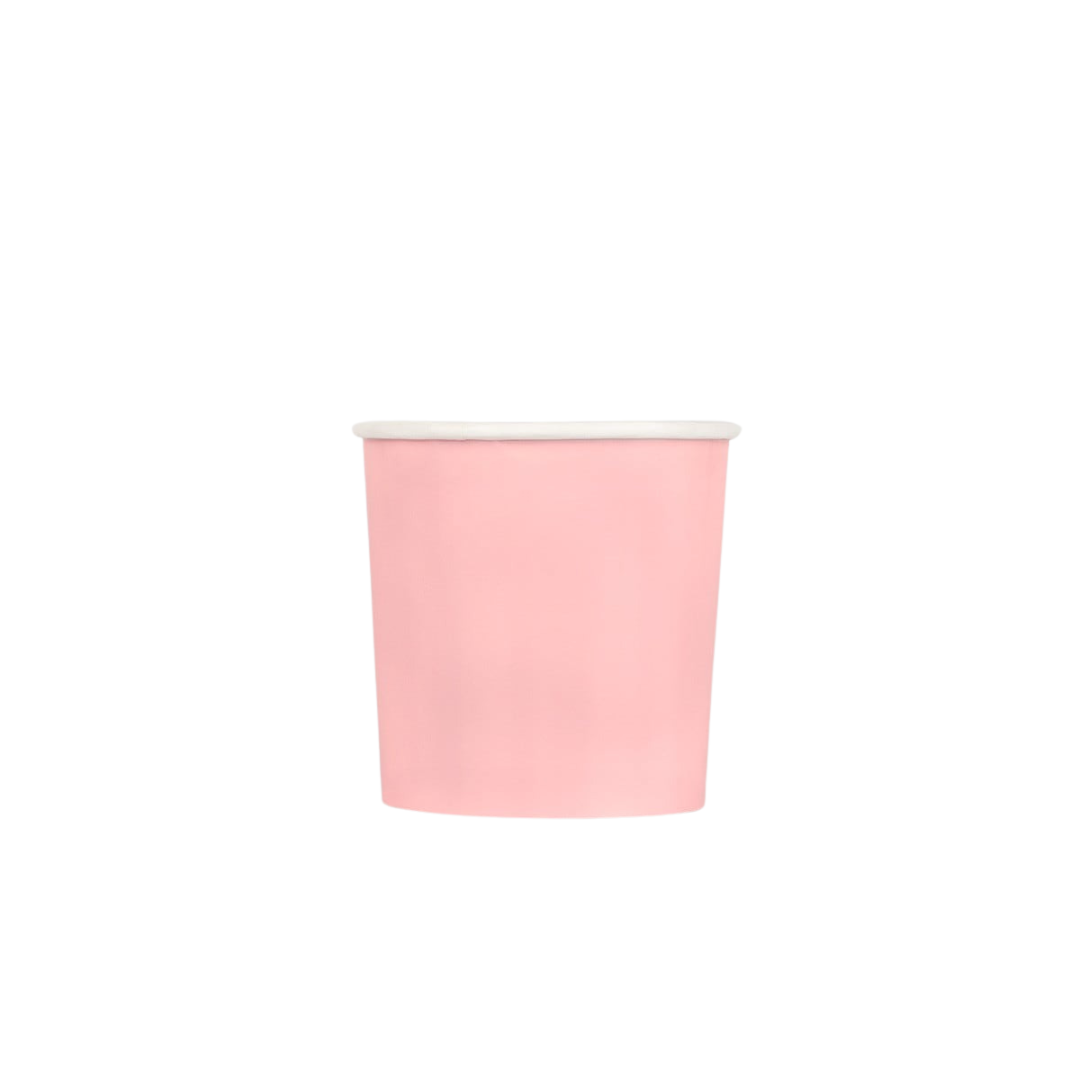 Light pink paper cup plain design birthday from Parte Haus party supply store in Bethesda MD
