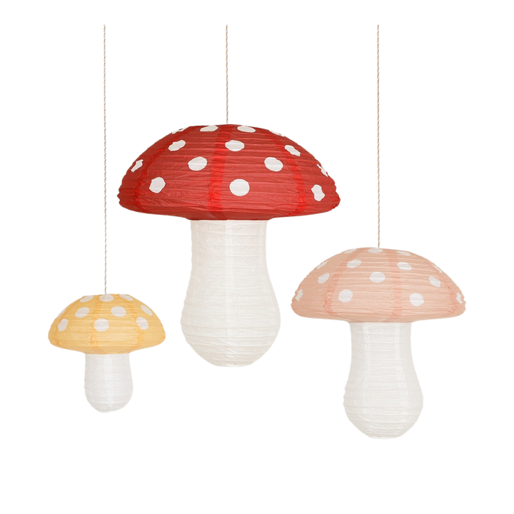 Assorted Color Mushroom Lantern - 3 Pcs