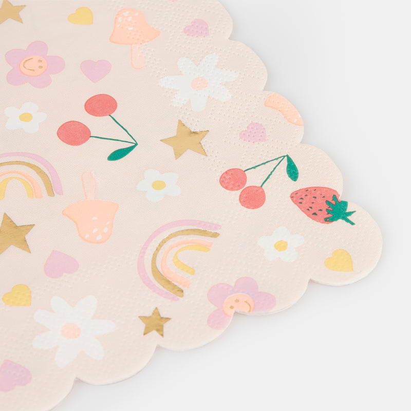 Pink and Peach Dinner Napkins