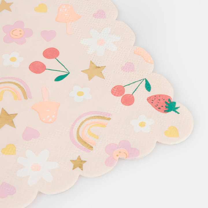 Pink and Peach Dinner Napkins