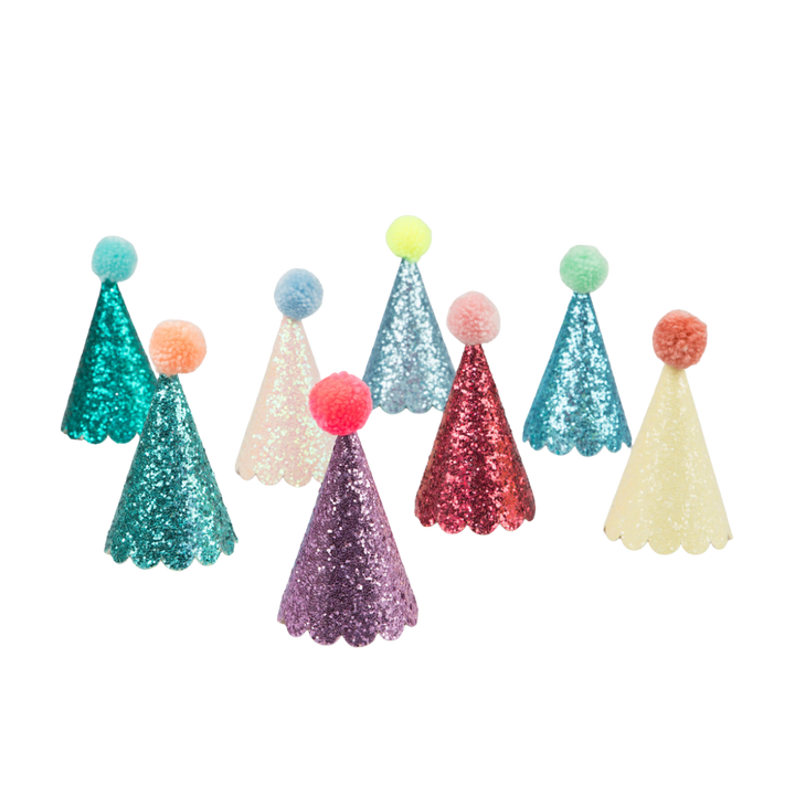 Glitter Mini Party Hats - 8pk