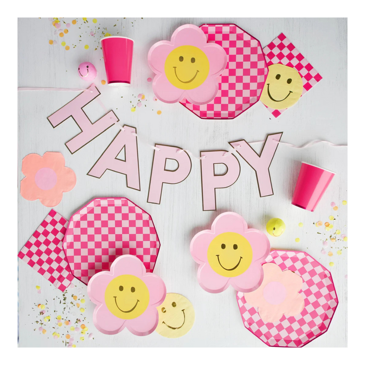 Happy Face Flower Plates
