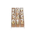 Gold and white number birthday candles display for celebration from Parte Haus party supply store in Bethesda MD.