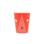 Red paper cup with gold and white stars for circus birthday theme from Parte Haus party supply store in Bethesda MD