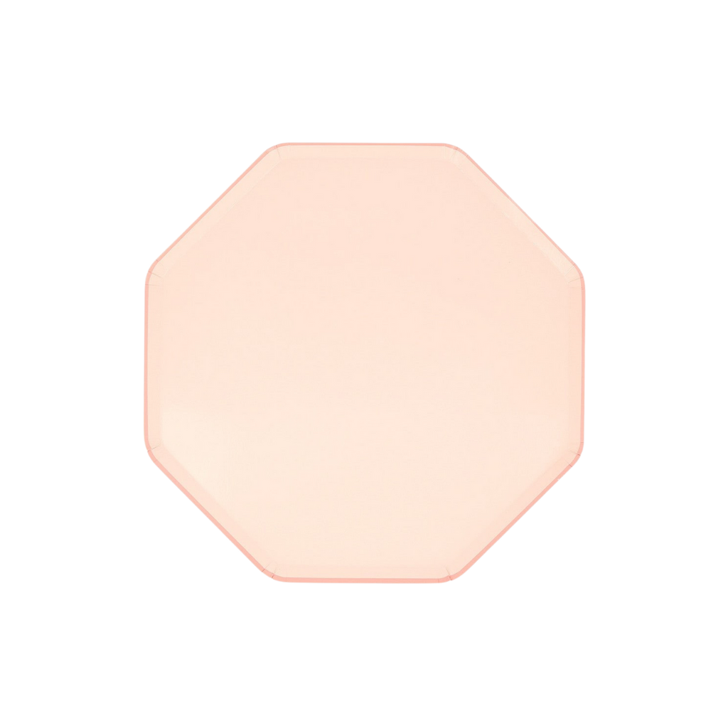 Blush pink octagon plate simple pastel decor from Parte Haus party supply store in Bethesda Maryland