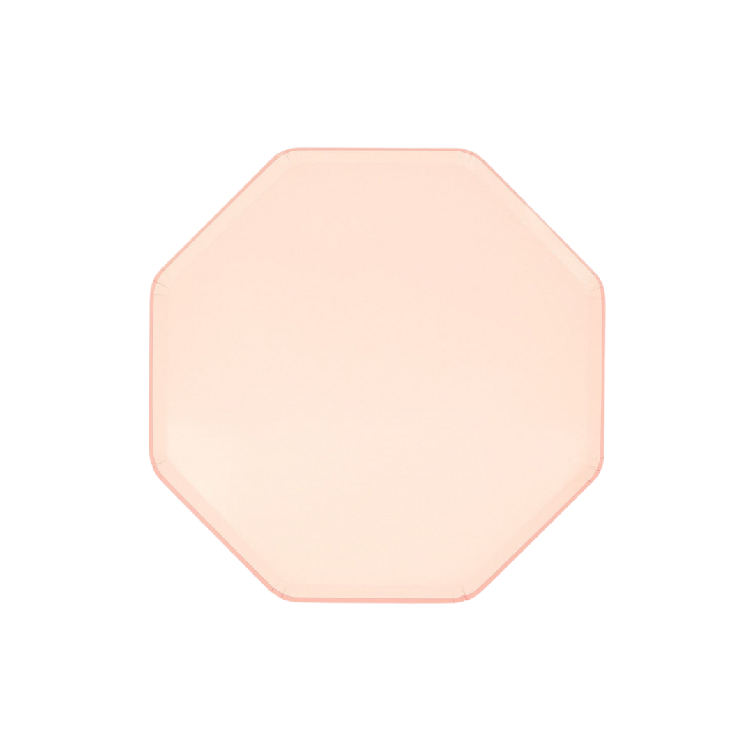 Blush pink octagon plate simple pastel decor from Parte Haus party supply store in Bethesda Maryland