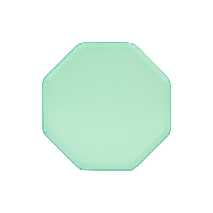 Green Sea Foam Octagonal Dessert Plates