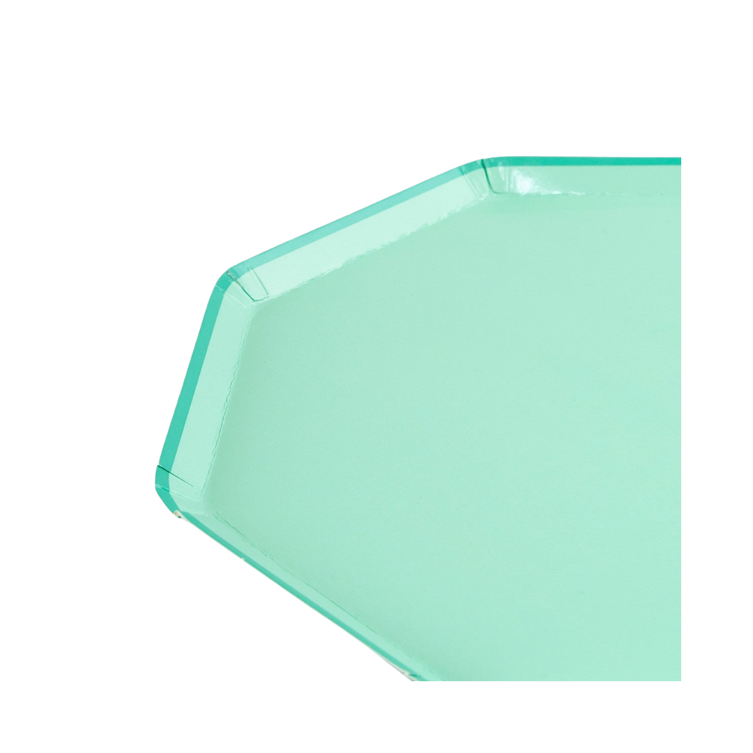Green Sea Foam Octagonal Dessert Plates