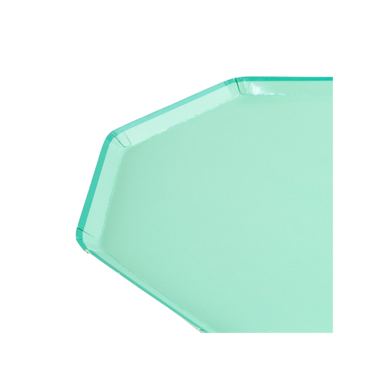 Green Sea Foam Octagonal Dessert Plates