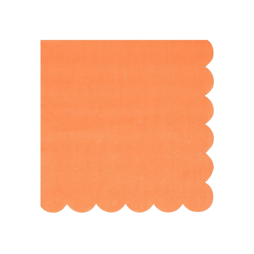 Peach napkin with scalloped edge for birthday from Parte Haus party supply store in Bethesda Maryland