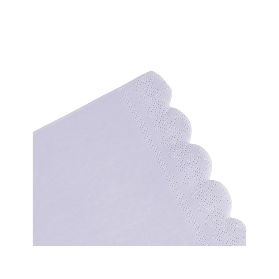 White napkin with scalloped edge for birthday from Parte Haus party supply store in Bethesda MD