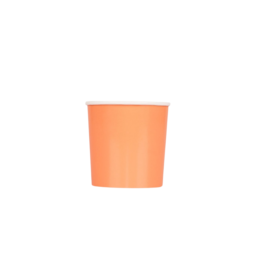 peach paper cup solid color plain design birthday from Parte Haus party supply store in Bethesda MD
