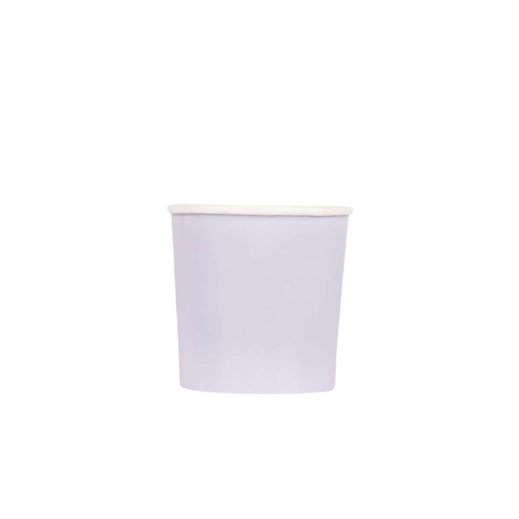 Pastel purple paper cup plain design birthday from Parte Haus party supply store in Bethesda Maryland