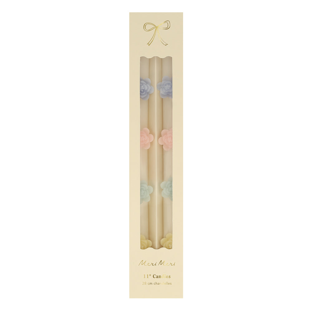 Pastel Flower Taper Candles