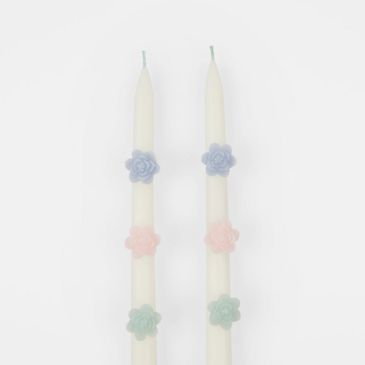 Pastel Flower Taper Candles