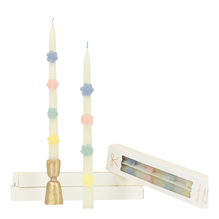 Pastel Flower Taper Candles