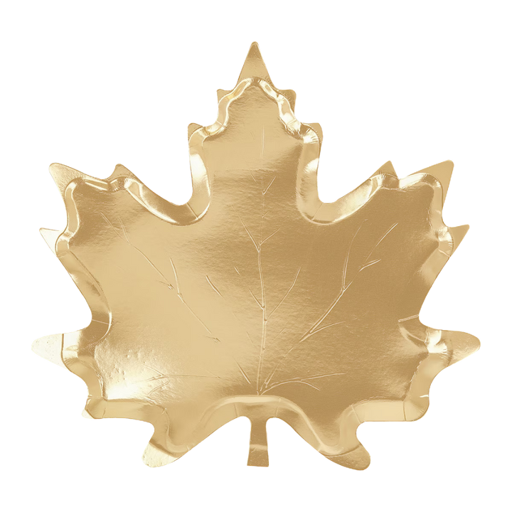 Gold Maple Leaf Large Dinner Plates