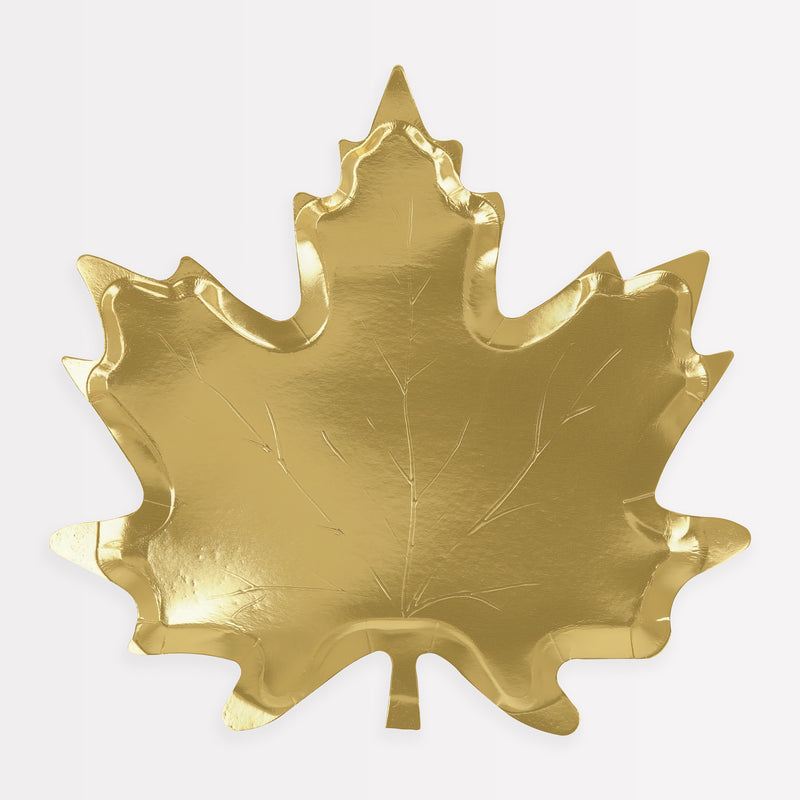 Gold Maple Leaf Large Dinner Plates