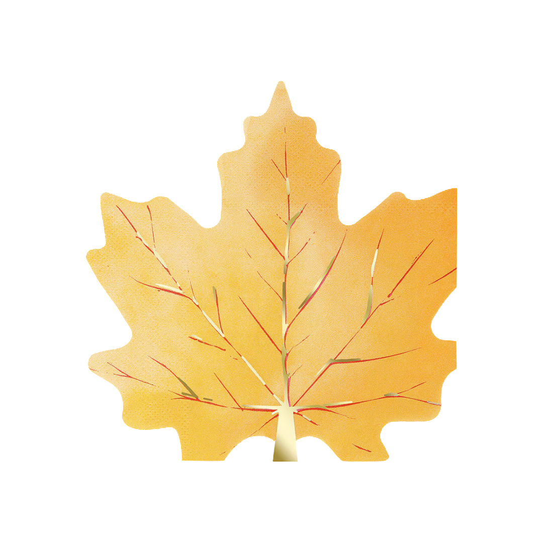 Yellow Maple Leaf Shaped Dinner Napkins