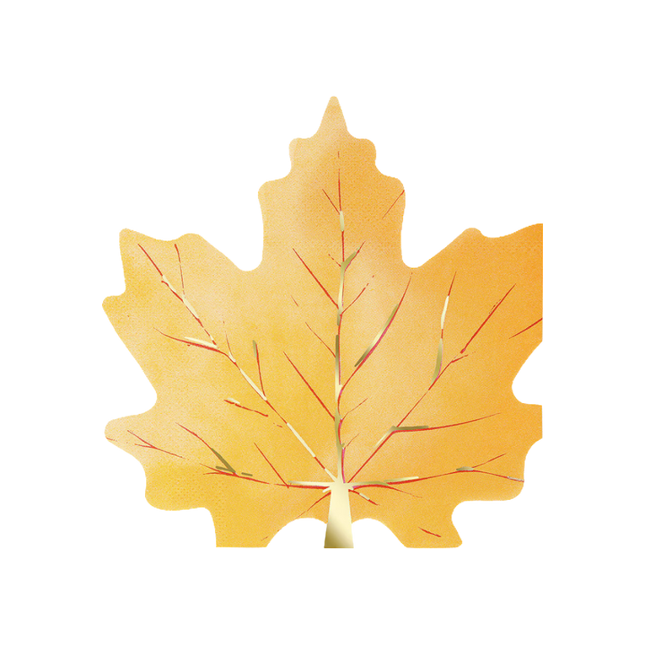 Yellow Maple Leaf Shaped Dinner Napkins
