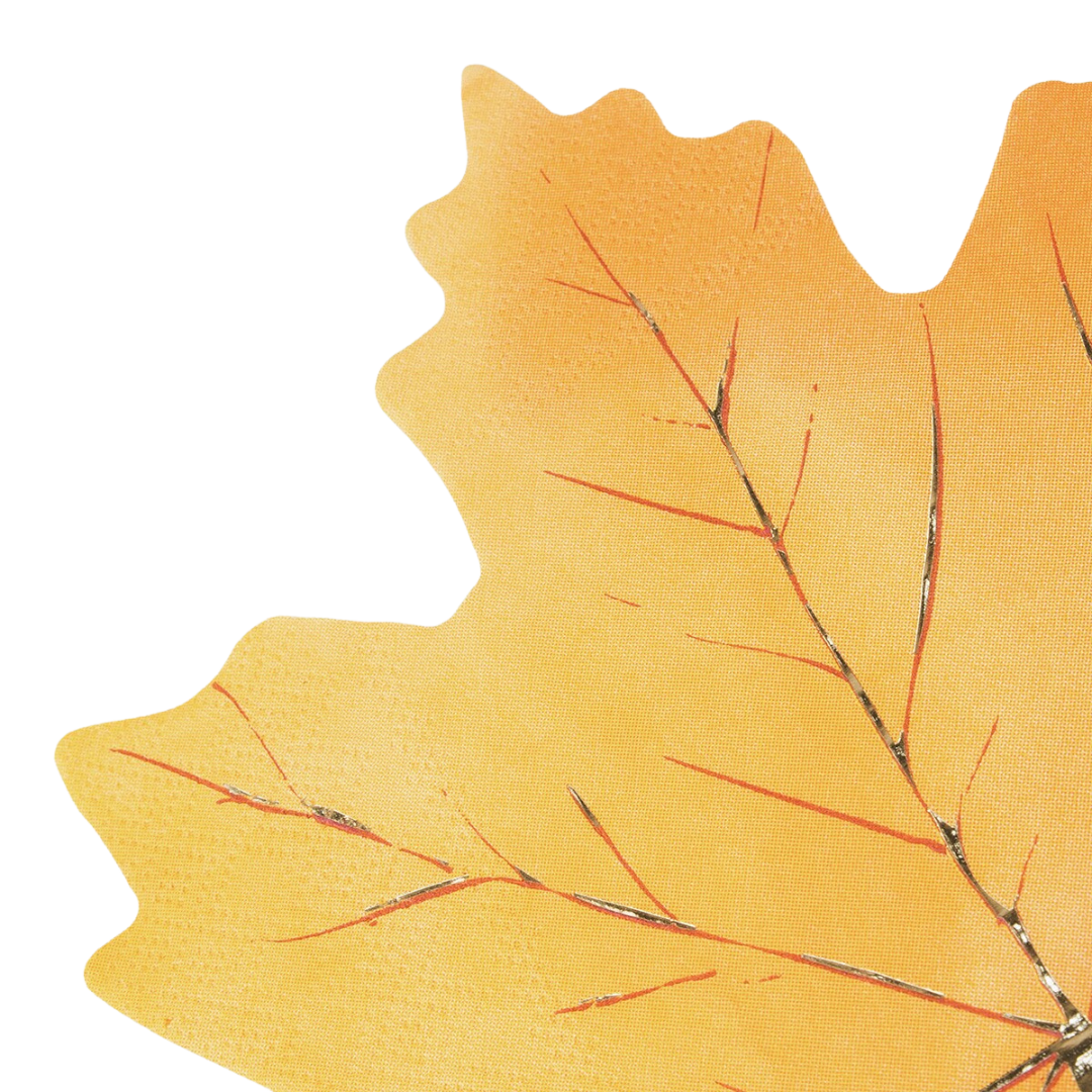 Yellow Maple Leaf Shaped Dinner Napkins