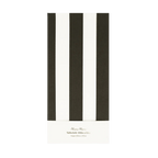 Black and white striped tablecloth folded classic party theme from Parte Haus party supply store in Bethesda MD
