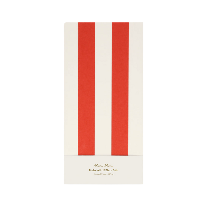Red Striped Paper Tablecloth