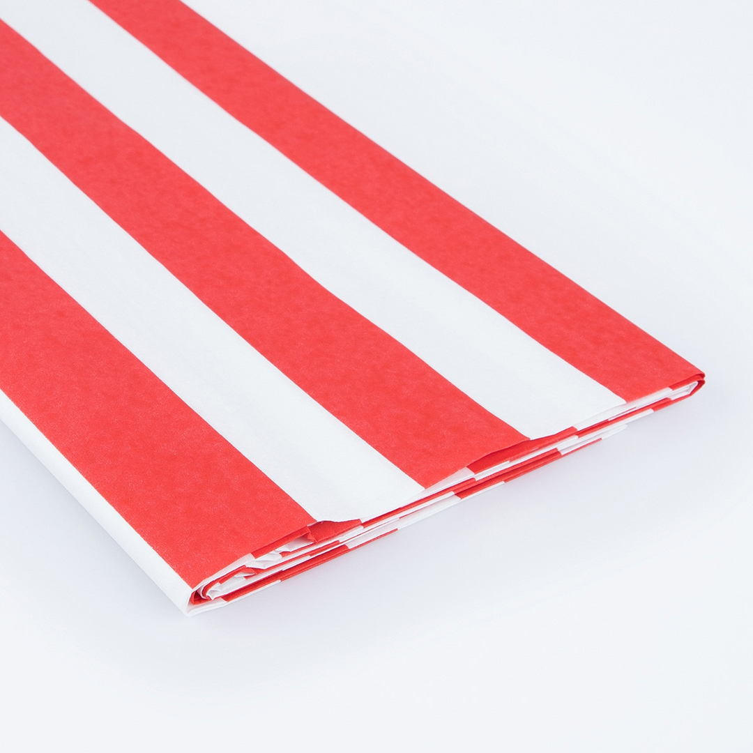 Red Striped Paper Tablecloth